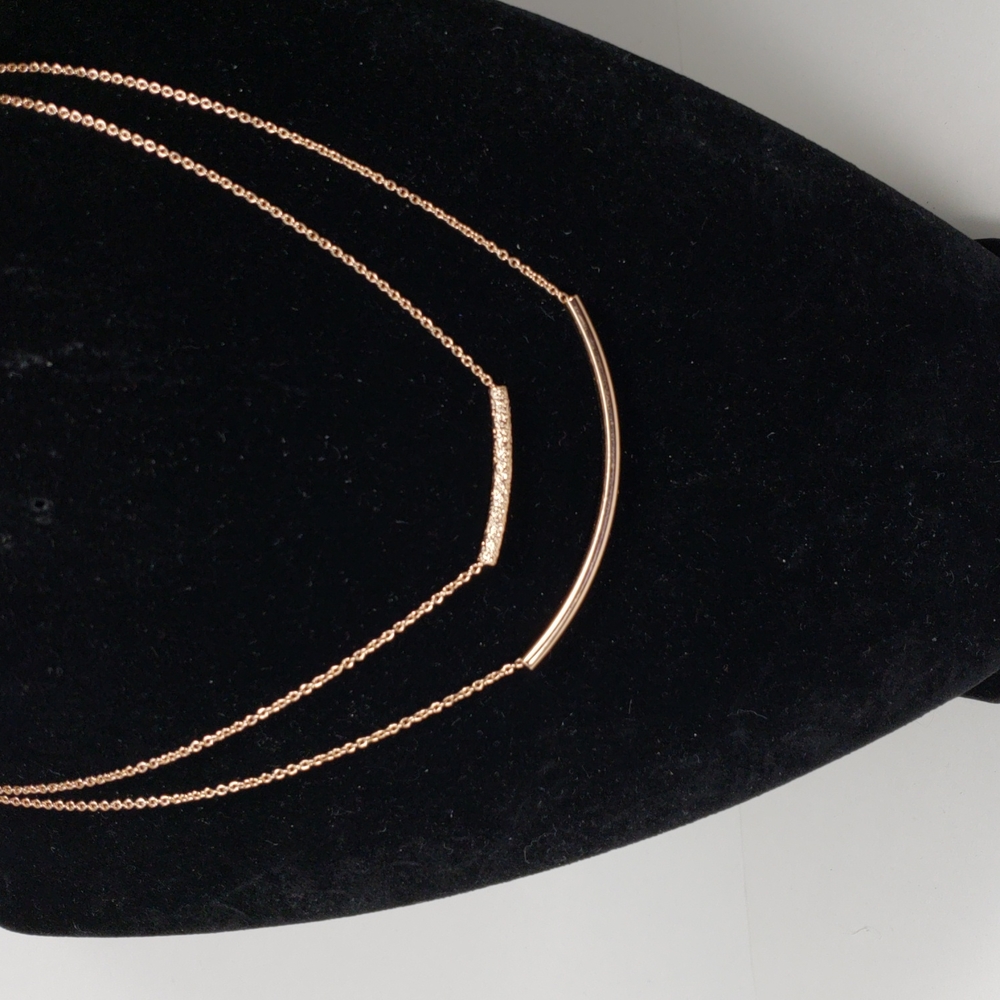 THE LIMITED, Polished Rose Gold tone Layered Necklace - Picture 6 of 7
